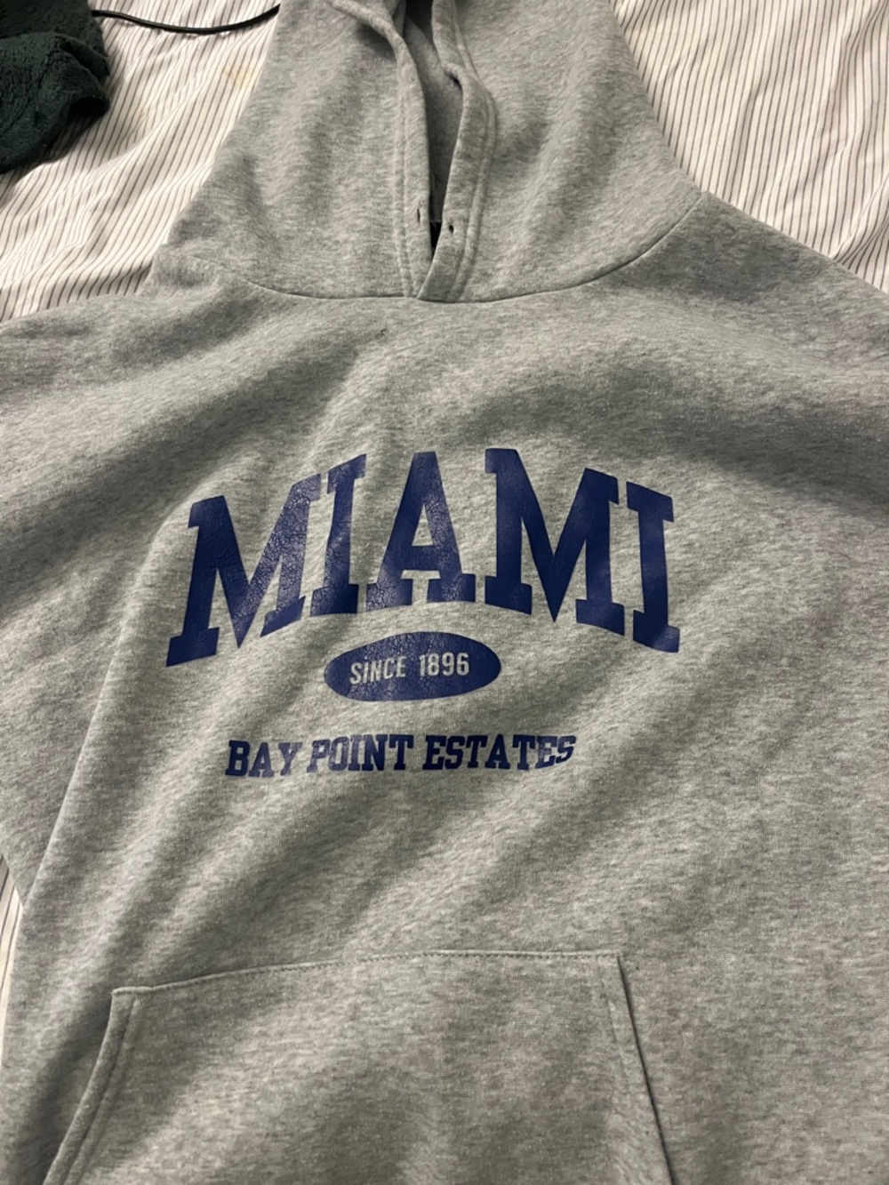 Grey Miami Graphic Hoodie